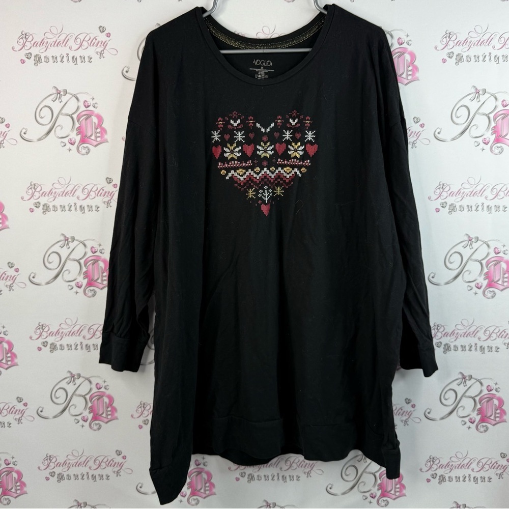 Tivoglio long sleeve or mini dress Black Long Sleeve Top Colorful Heart Design